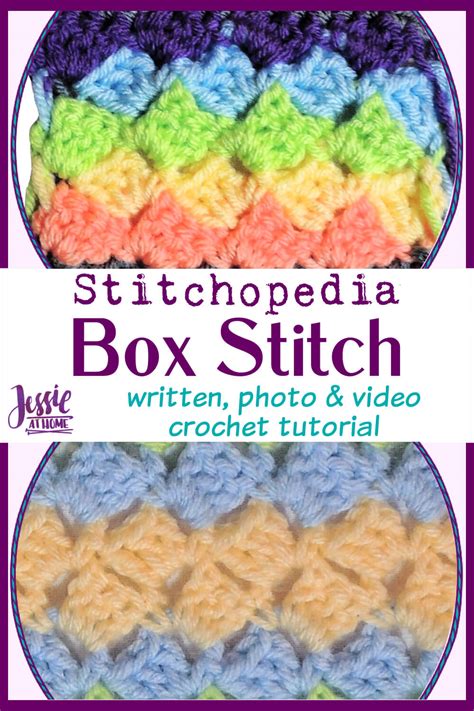 This corner to corner baby blanket is worked with little boxes of double crochet stitches; each box consists of 4 double crochets (a turning chain 3 dc). . Crochet box stitch written instructions